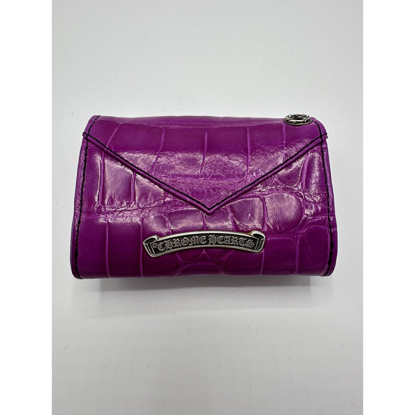 CHROME HEARTS EXOTIC PINK CROCODILE LEATHER WALLET SNAP