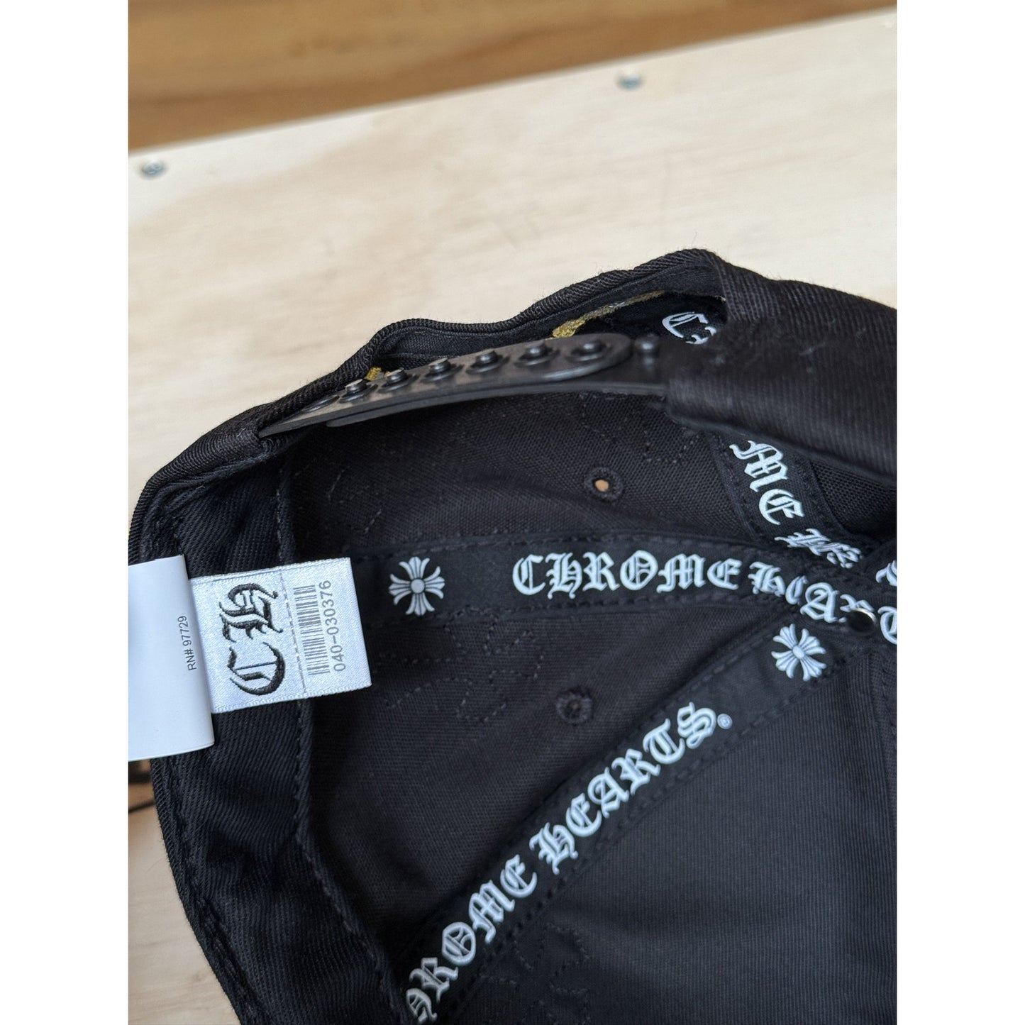 chrome hearts black and yellow patch hat