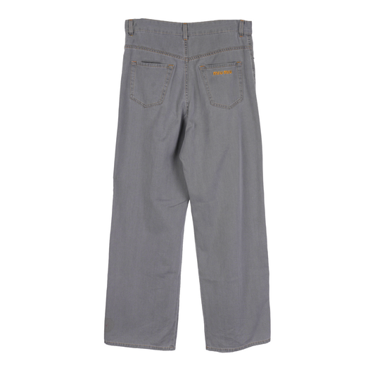 Miu Miu LOGO EMBROIDERED PANTS