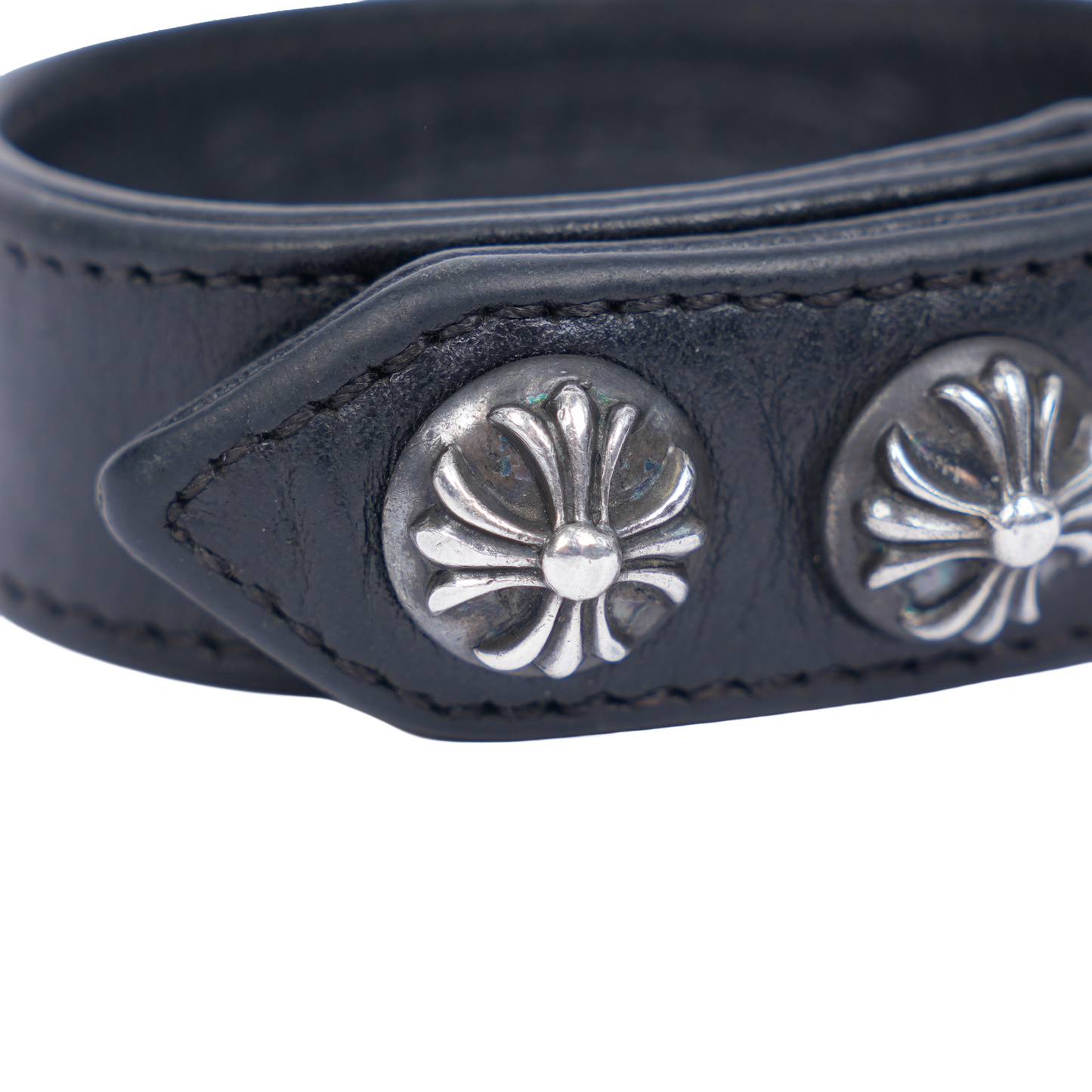 CHROME HEARTS LEATHER CROSSBALL BRACELET