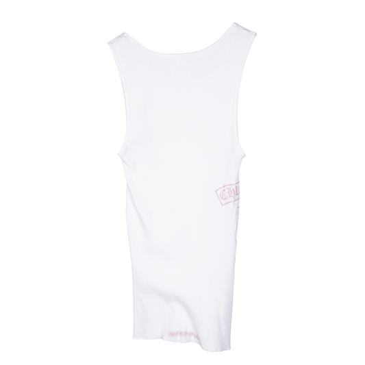 CHROME HEARTS PINK SCROLL T BAR TANK TOP