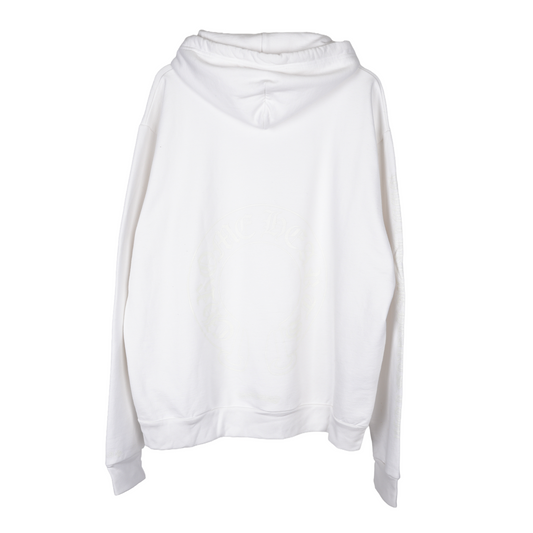 CHROME HEARTS WHITE ON WHITE HORSESHOE PRINT HOODIE