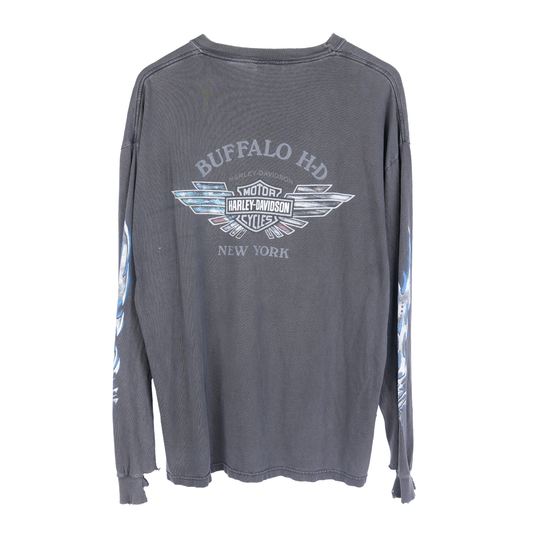 VINTAGE HARLEY DAVIDSON BLUE FLAME LONG SLEEVE TEE