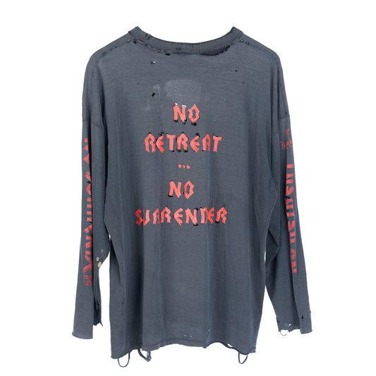VINTAGE THRASED NO RETREAT NO SURRENDER LONG SLEEVE TEE