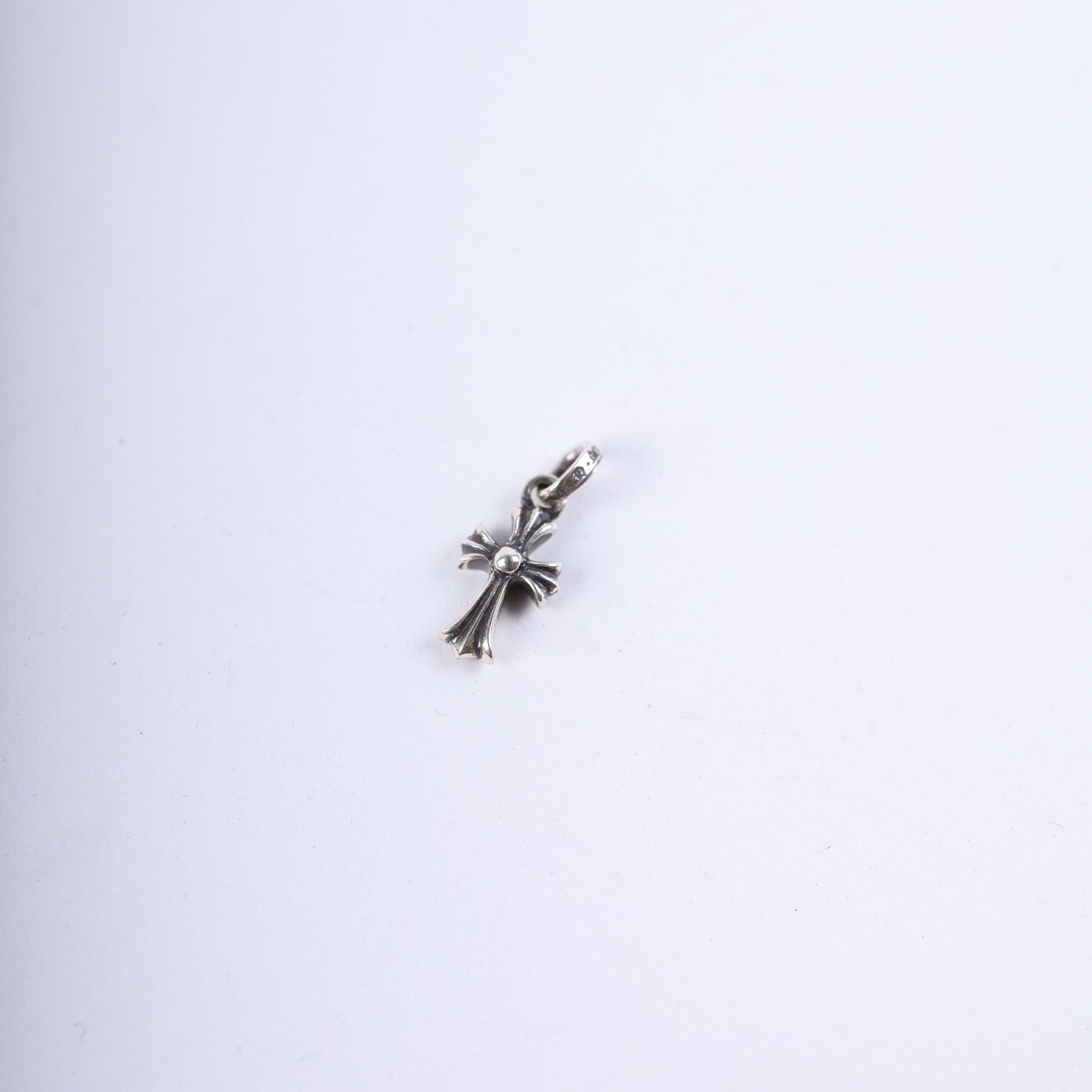 CHROME HEARTS PAVE EMERALD BABY FAT CROSS CHARM PENDANT