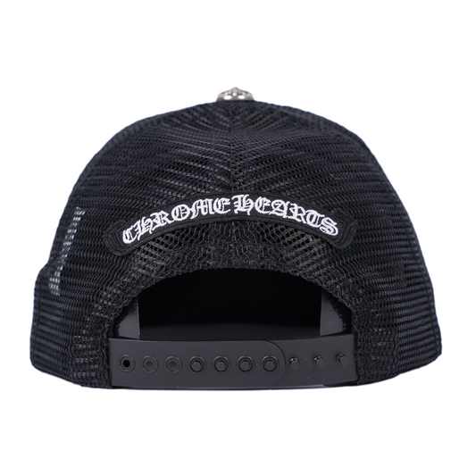 CHROME HEARTS WHITE FUCK LAMB LEATHER PATCH HAT
