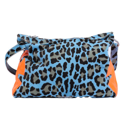 CHROME HEARTS LYON ST. BARTHS BLUE CHEETAH BAG