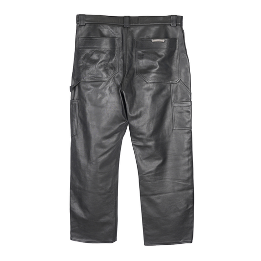 CHROME HEARTS FULL LEATHER DOUBLE KNEE CARPENTERS
