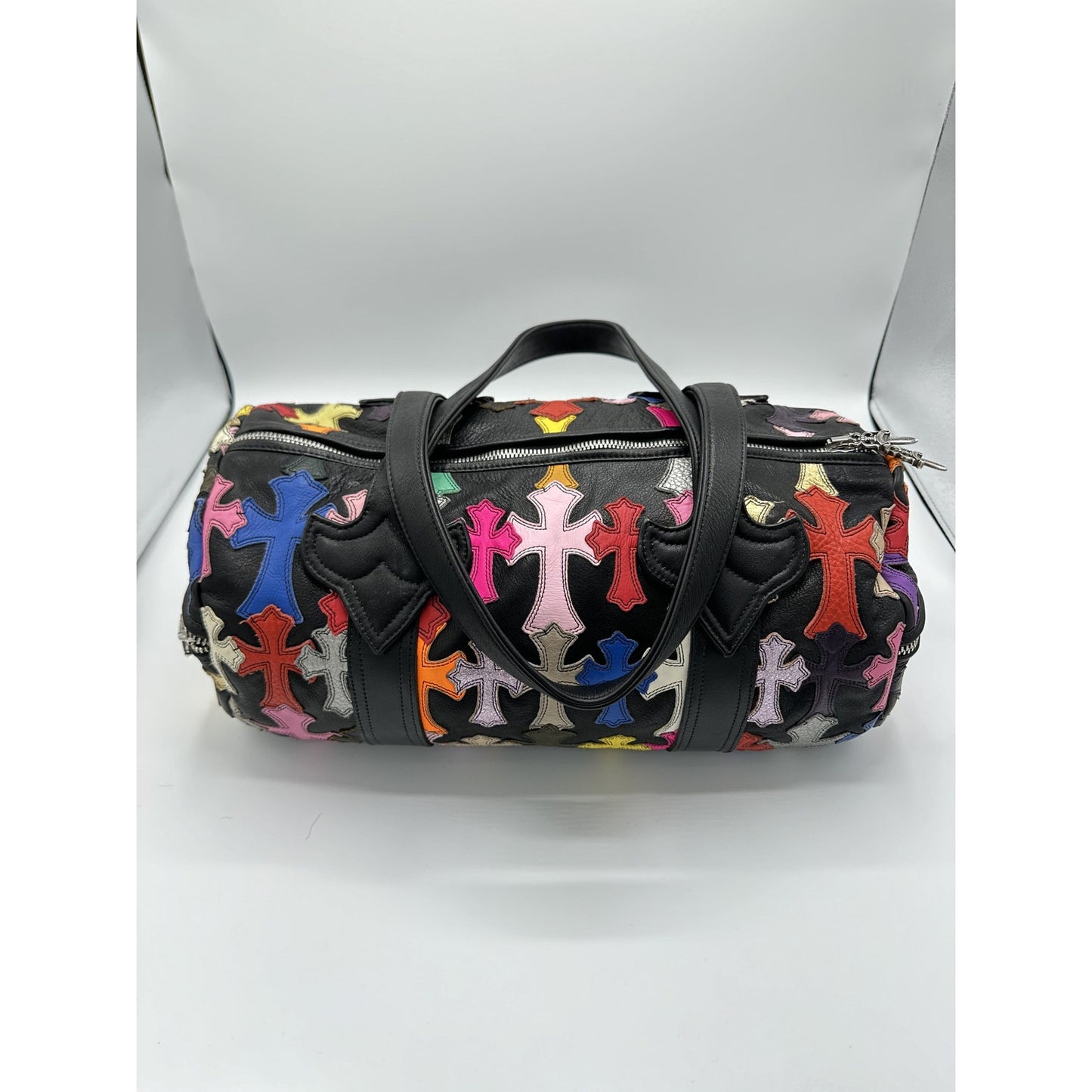 CHROME HEARTS MULTICOLOR CROSS PATCH DUFFLE BAG