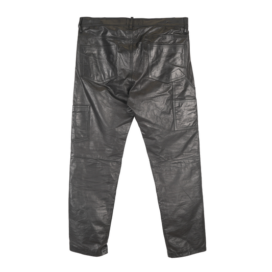 ENFANTS RICHES DÉPRIMÉS ERD BLACK LEATHER DOUBLE KNEE PANTS