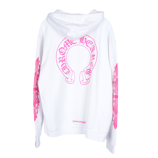 CH WHITE FLORAL HOT PINK HOODIE