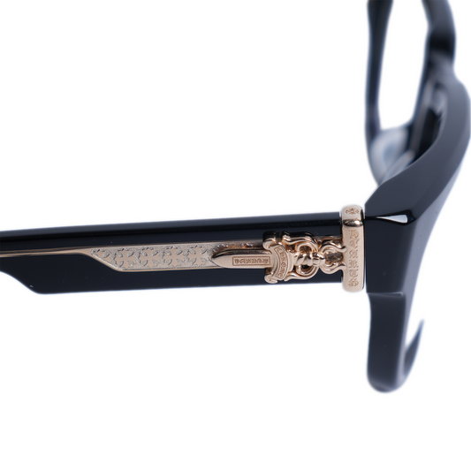 CHROME HEARTS GLOSSY BOX OFFICER GLASSES GOLD