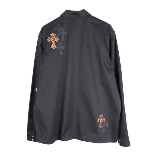 CHROME HEARTS CHEETAH PATCH WORK DOG JACKET