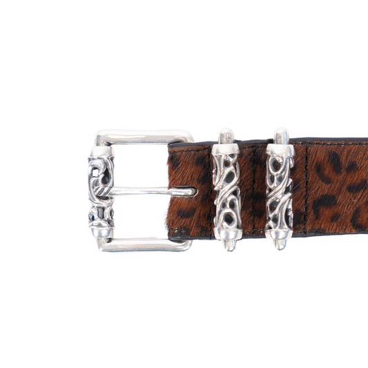 CHROME HEARTS CHEETAH STUDDED ROLLER BELT