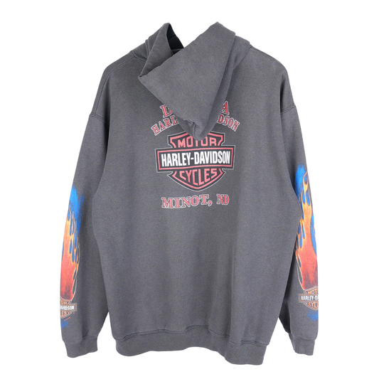 VINTAGE HARLEY-DAVIDSON FADED EAGLE LOGO FLAME HOODIE