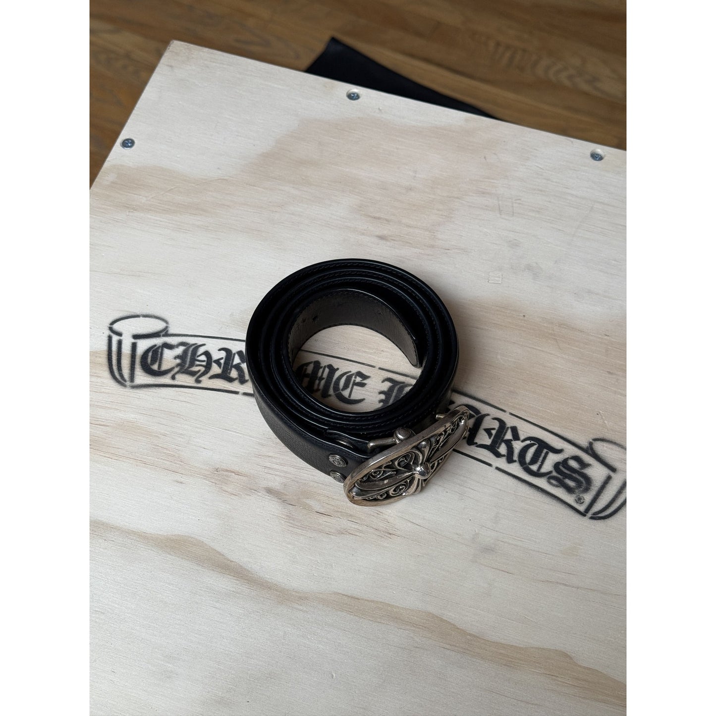 chrome hearts cross buckle belt