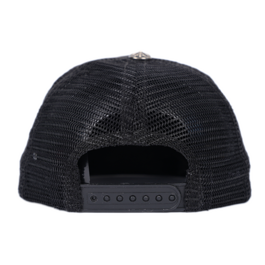CHROME HEARTS VINTAGE WHITE FUCK LAMB LEATHER PATCH HAT