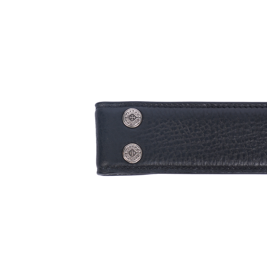 CHROME HEARTS PLAIN BLACK BELT STRAP 1.5" SIZE 40
