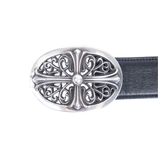 CHROME HEARTS OVAL BUCKLE WITH BLACK STRAP