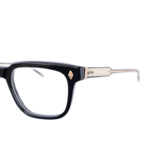 CHROME HEARTS BLACK AND GOLD FRAME AMBIDIXTROUS GLASSES