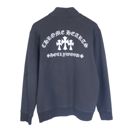 CHROME HEARTS KING TACO BLACK EMBROIDERED HALF ZIP