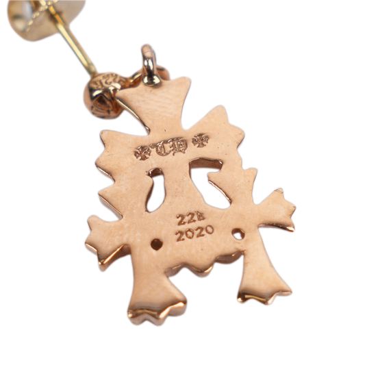 22K CHROME HEARTS TRIPLE CROSS EARRING