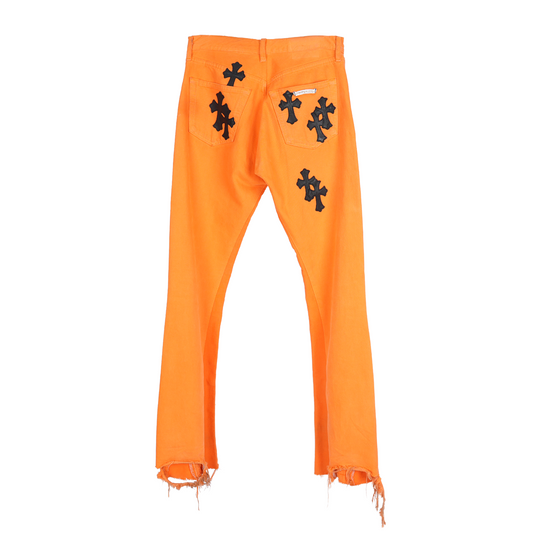 CHROME HEARTS VIRGIL ABLOH ORANGE/BLACK PATCH DENIM