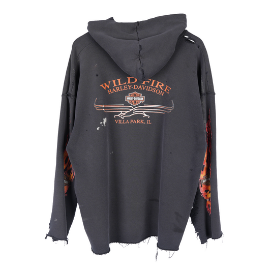 VINTAGE THRASHED HARLEY DAVIDSON PULL OVER HOODIE