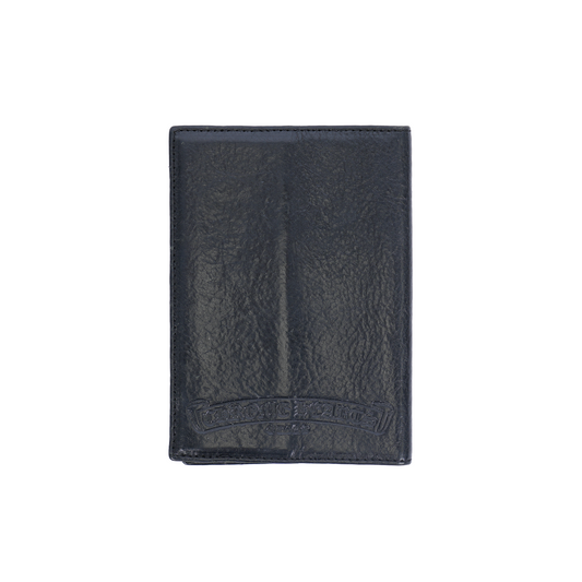 CHROME HEARTS BLACK LEATHER PASSPORT HOLDER