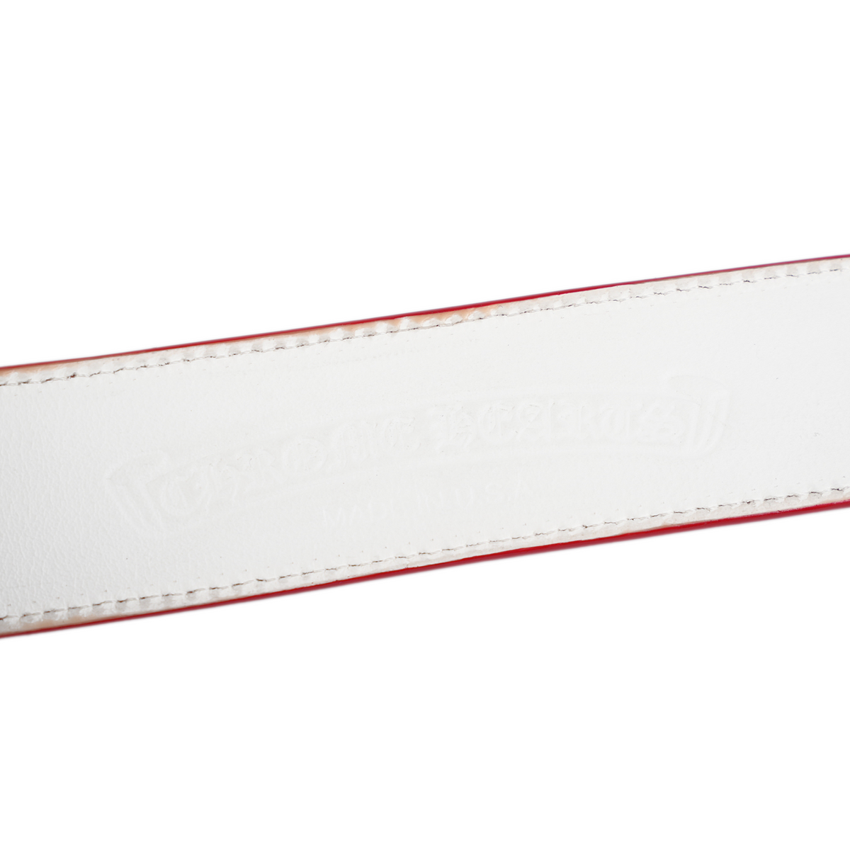 CHROME HEARTS RED PATENT RHODIUM PLATED GUNSLINGER BELT