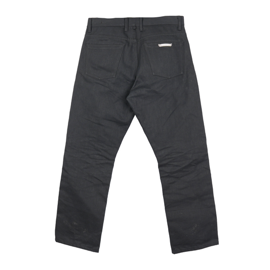 CHROME HEARTS FLEUR KNEE BLACK DENIM