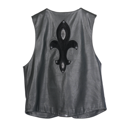 CHROME HEARTS EARLY 90S FLEUR DE LIS LEATHER VEST