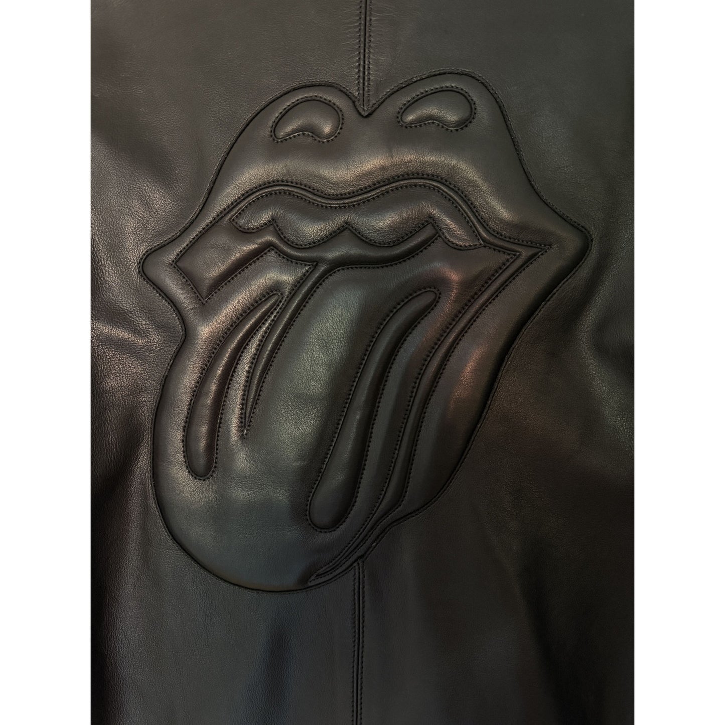 CHROME HEARTS X ROLLING STONES BLACK LEATHER CAFE RACER