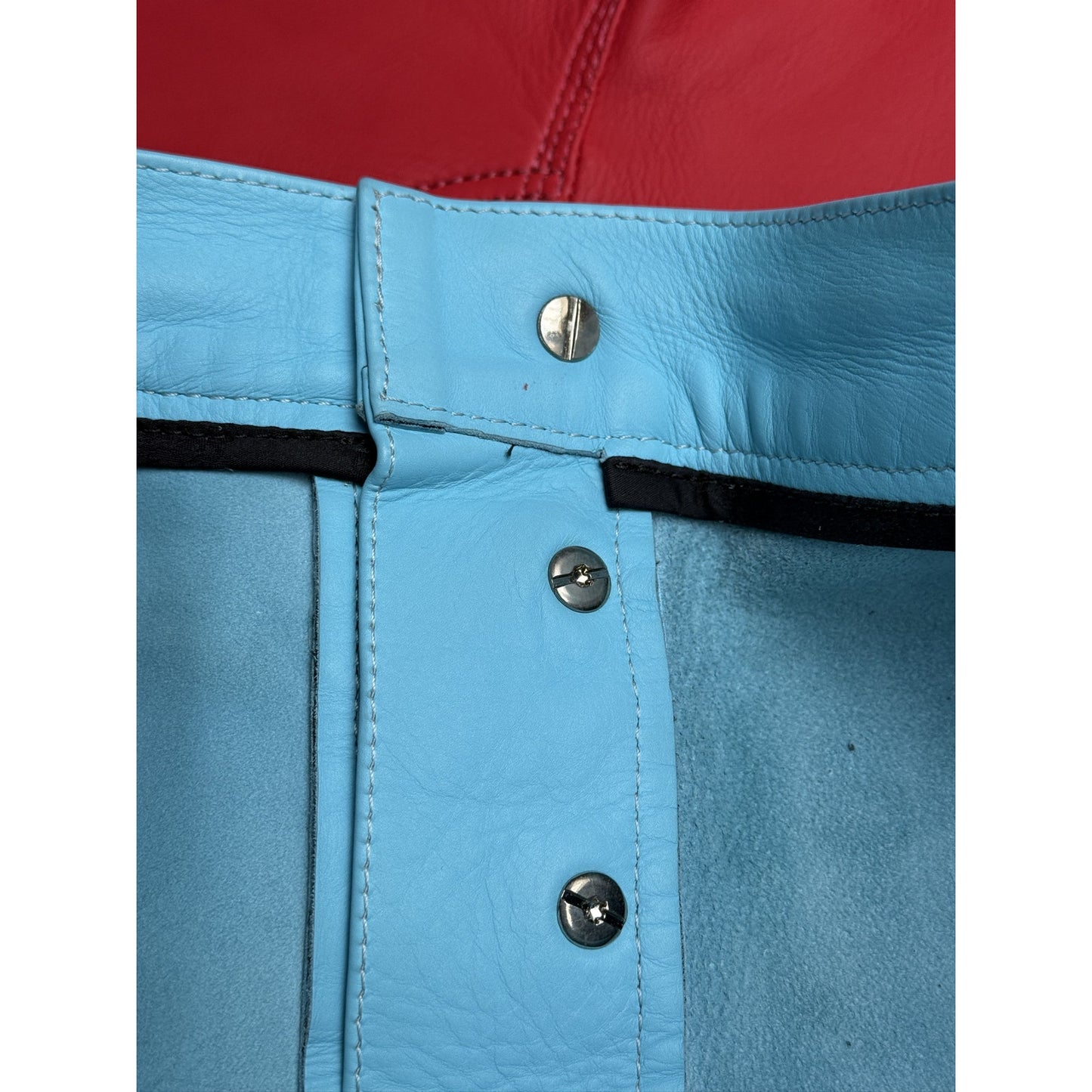 CHROME HEARTS BLUE FLEUR LEATHER SHORTS LAMB SHORTS ST BARTH
