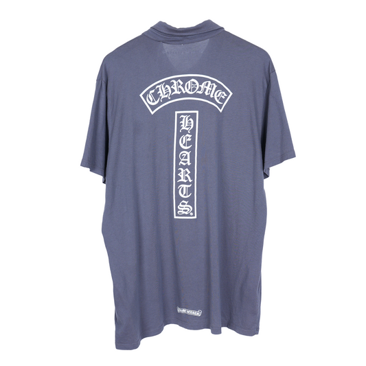 CHROME HEARTS GREY T-BAR POLO SHIRT