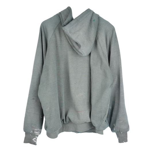 SMOKED SAGE GREEN VINTAGE THERMAL ZIP HOODIE
