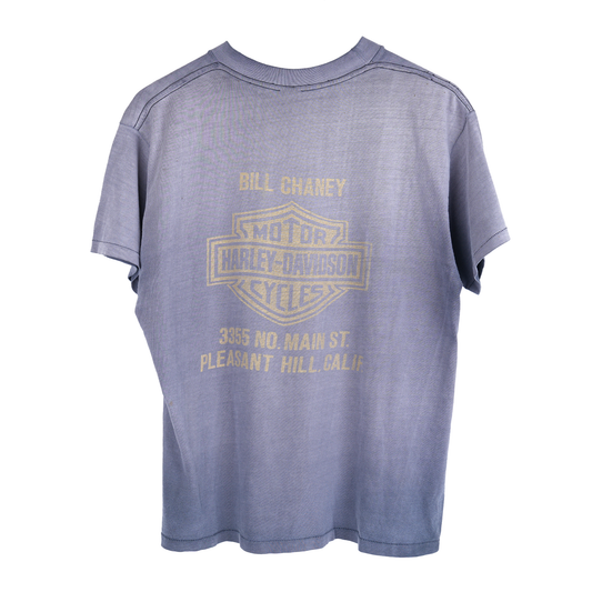 VINTAGE SMOKED FADED HARLEY EMBLEM T-SHIRT