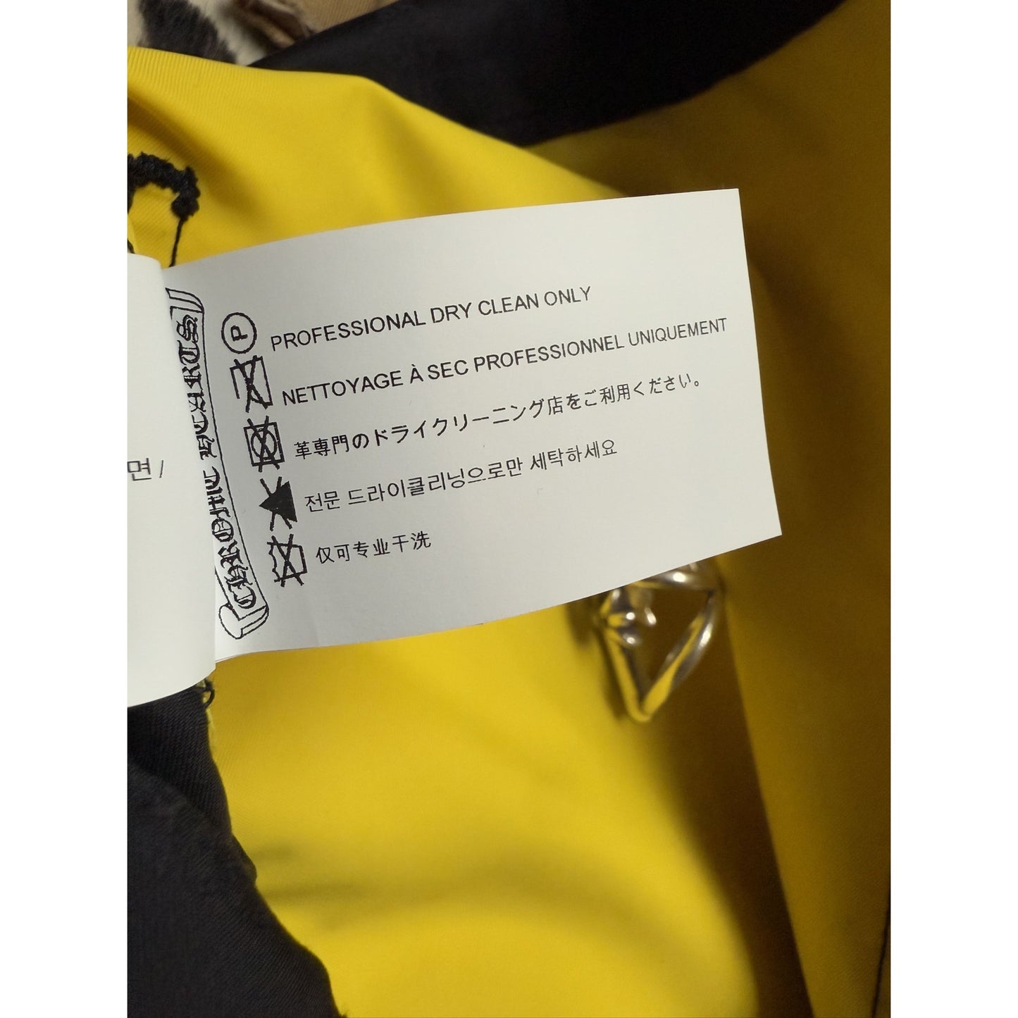 Chrome hearts Leather double knee shorts sz 34 yellow patch