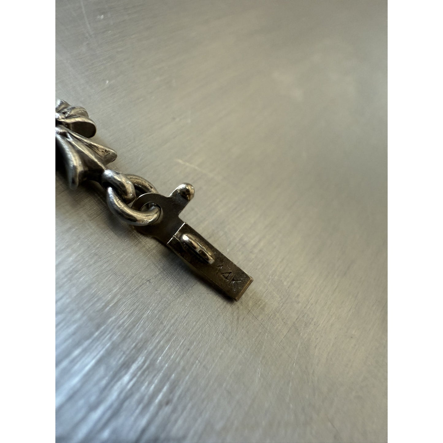 Chrome Hearts Tiny E Pave Blue Sapphire Bracelet 12 link