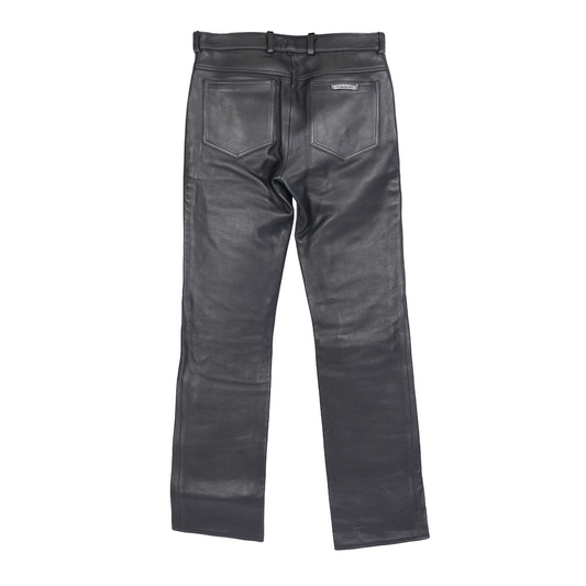 CHROME HEARTS FLEUR DE LIS LEATHER PANTS
