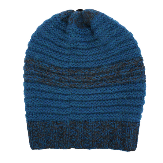CHROME HEARTS TRIPLE CROSS BLUE CASHMERE STRIPED BEANIE