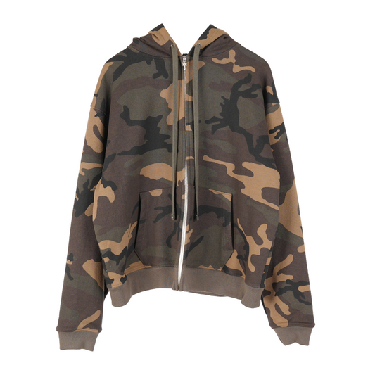 CHROME HEARTS CAMO LEATHER PATCH ZIP UP HOODIE BRAND NEW