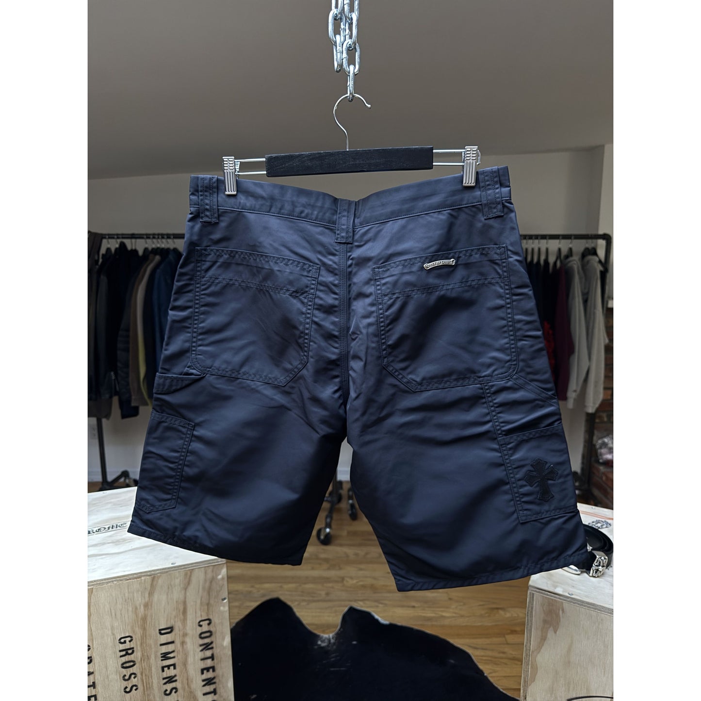 Chrome Hearts Cross Patch Nylon Carpenter Shorts