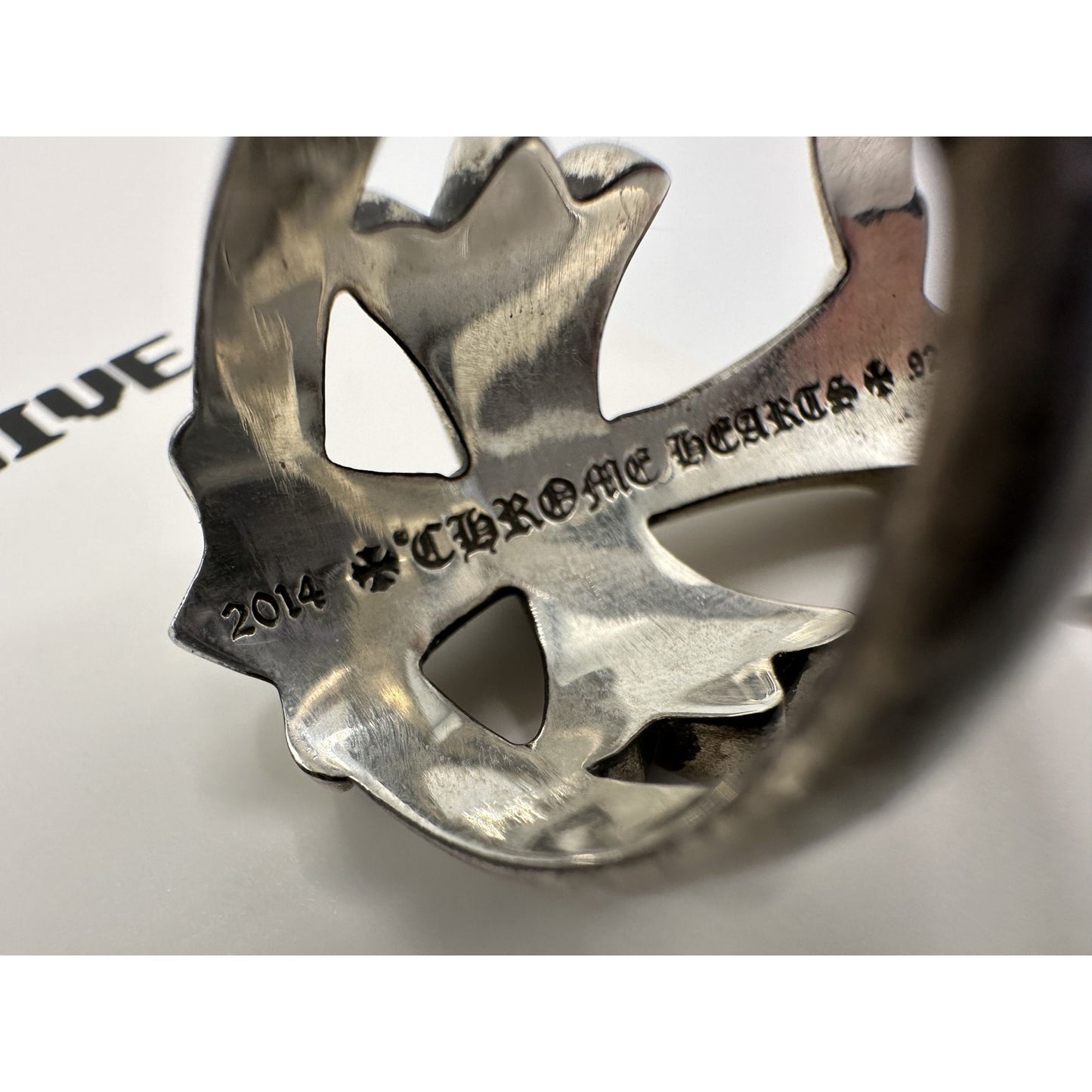 CHROME HEARTS SILVER PAVE DIAMOND INFINITY RING SIZE 8