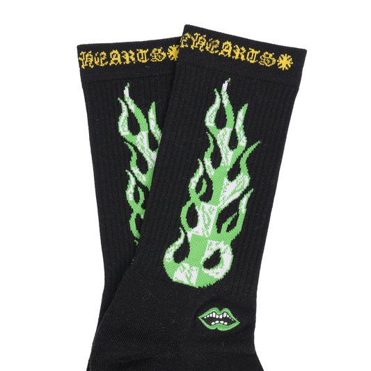 CHROME HEARTS MATTY BOY BLACK FLAME SOCKS