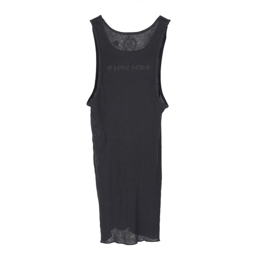 CHROME HEARTS BLACK CANNES LOVE YOU TANK TOP