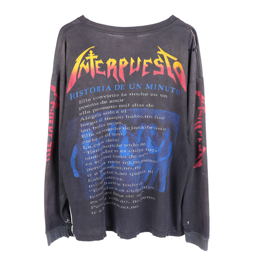 Vintage Interpuesto HISTORIA DE UN MINUTO LONG SLEEVE BAND T-SHIRT