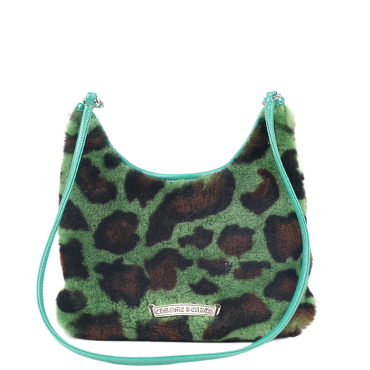 CHROME HEARTS GREEN LEOPARD PONY HAIR VIV BAG