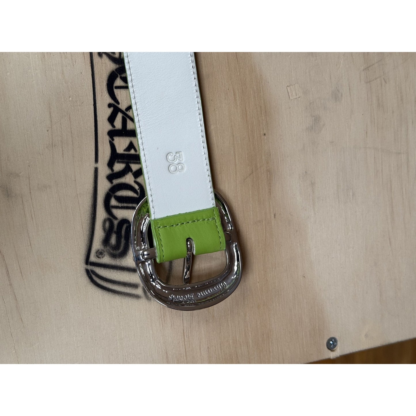 LIME GREEN CHROME HEARTS GUNSLINGER BELT