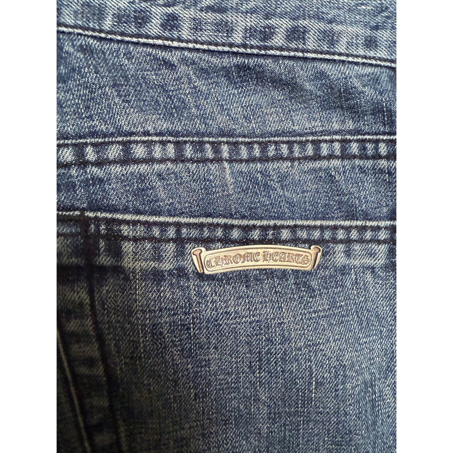Chrome Hearts Black, White & Brown Patch blue Denim Jeans